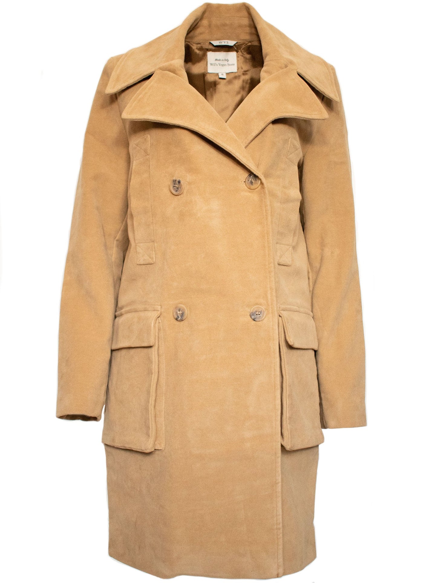 Beige overcoat on a white background