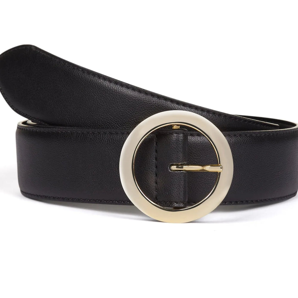Women's 4cm Circle Belt - Black