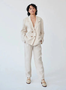  Ethically Made Beige Linen Suit Plain