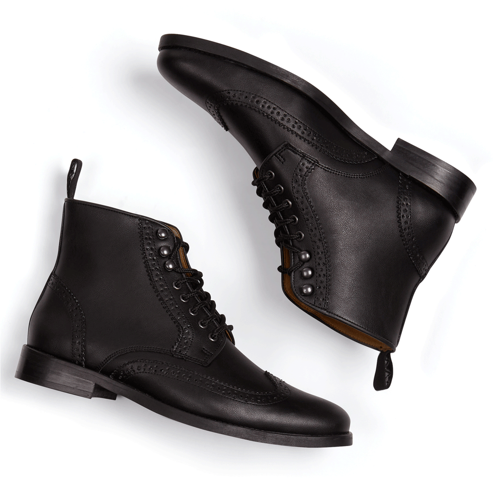 Women's Brogue Boots - Black