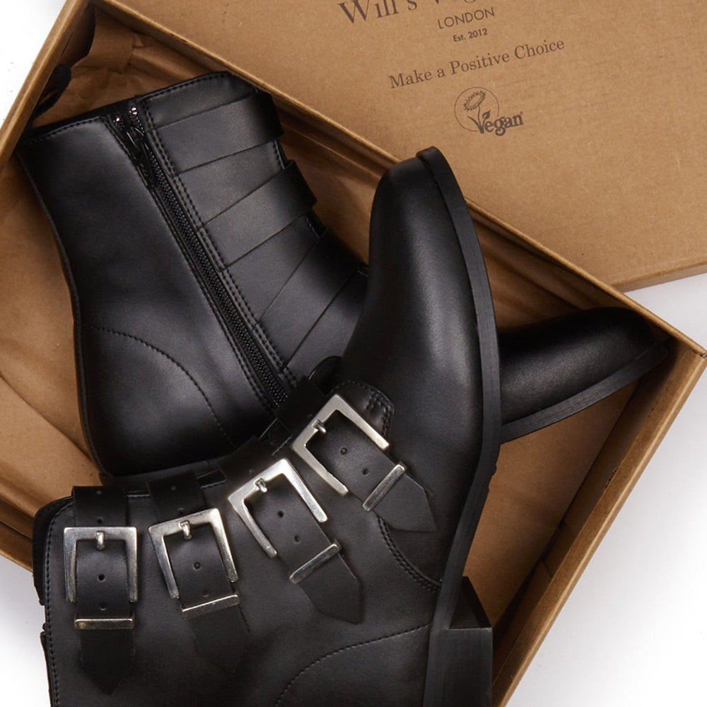 
                  
                    Women's 4 Strap Biker Boots - Black
                  
                