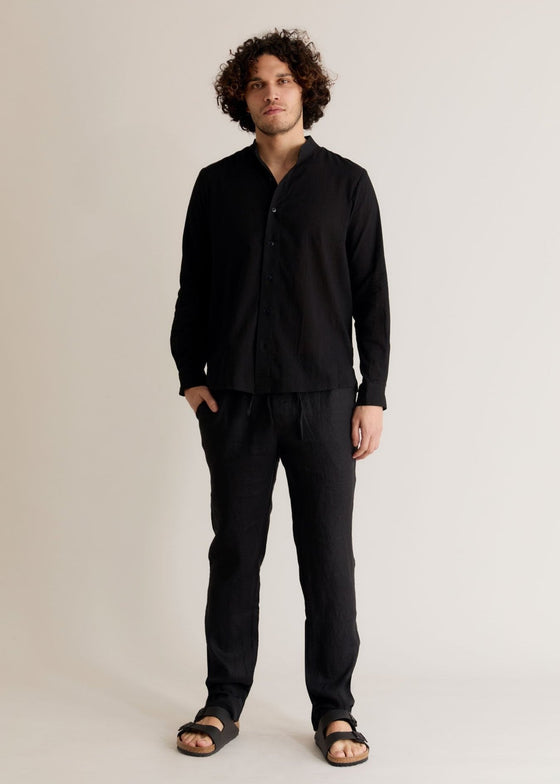 AUGUST - Linen Trouser Black