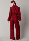 AVA - Rayon Jumpsuit Wine Red