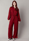 AVA - Rayon Jumpsuit Wine Red