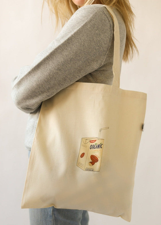 Almond Milk Addict Tote Bag - Vegan - 100% Organic Cotton