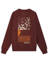 BLOCK TEXTURE - Organic Cotton Back Print Sweat Walnut