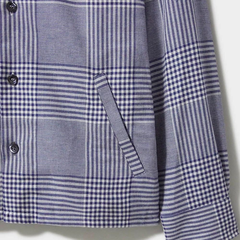 
                  
                    100% Recycled Cotton Navy Prince of Wales Neem St James Overshirt
                  
                