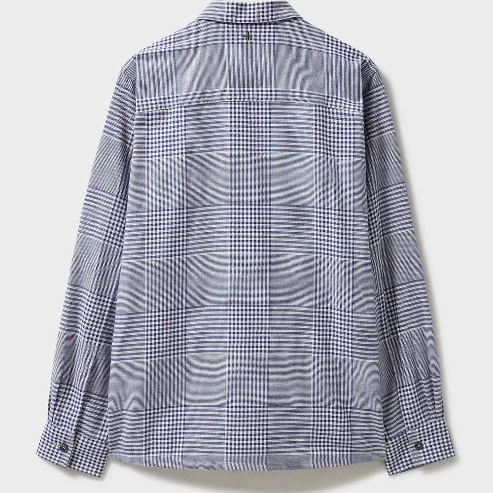 
                  
                    100% Recycled Cotton Navy Prince of Wales Neem St James Overshirt
                  
                