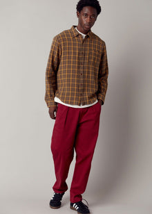  BOWIE - Loose Fit Organic Cotton Twill Trouser Wine Red