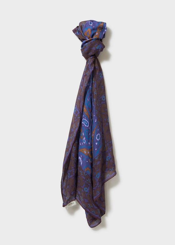 Biodegradable Italian Tencel Blue Paisley Flamboyant Scarf