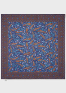  Biodegradable Italian Tencel Blue Paisley Flamboyant Scarf