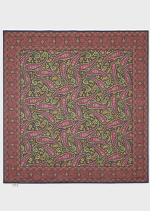  Biodegradable Italian Tencel Pink Paisley Flamboyant Scarf