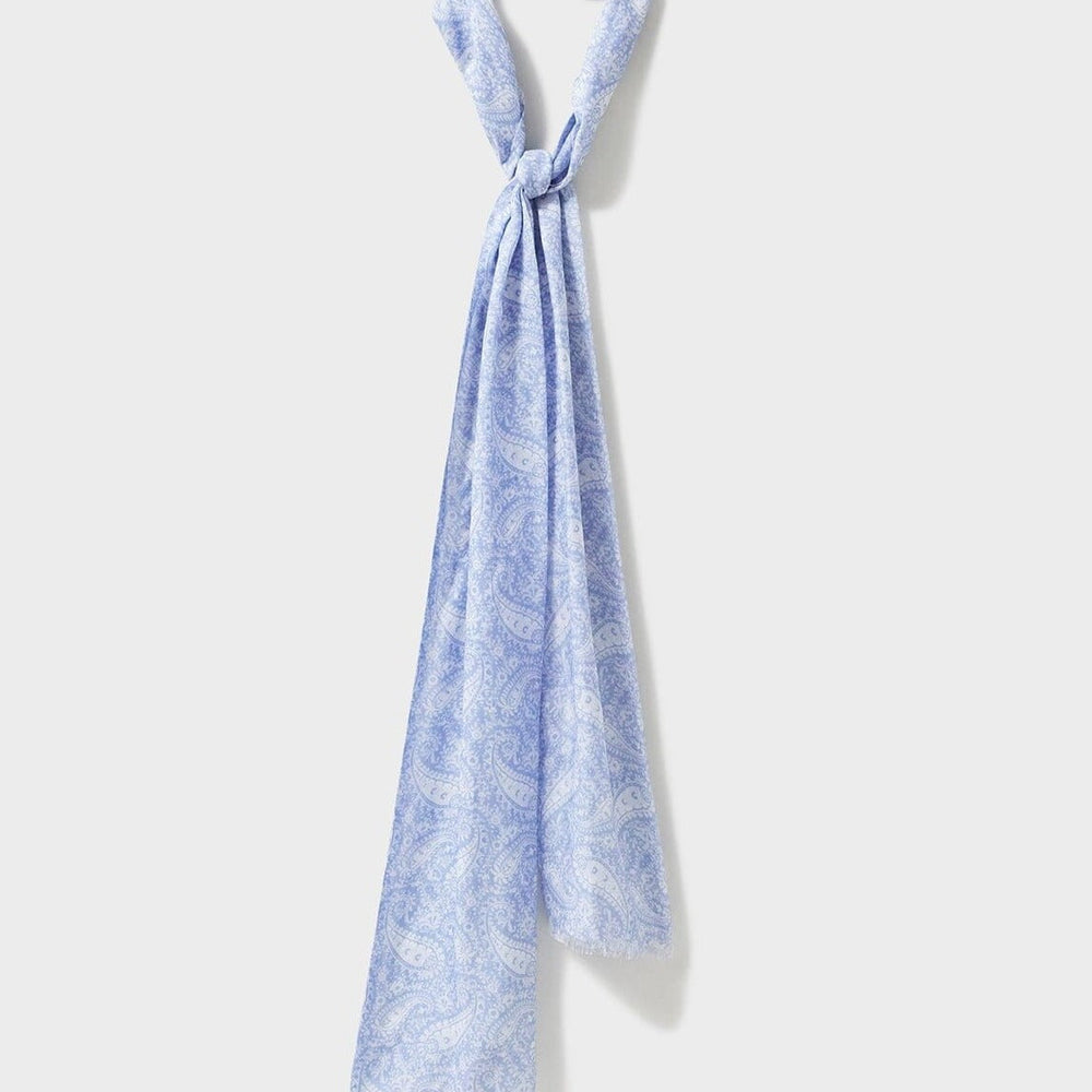 Biodegradable Italian Tencel Sky Paisley Neck Scarf