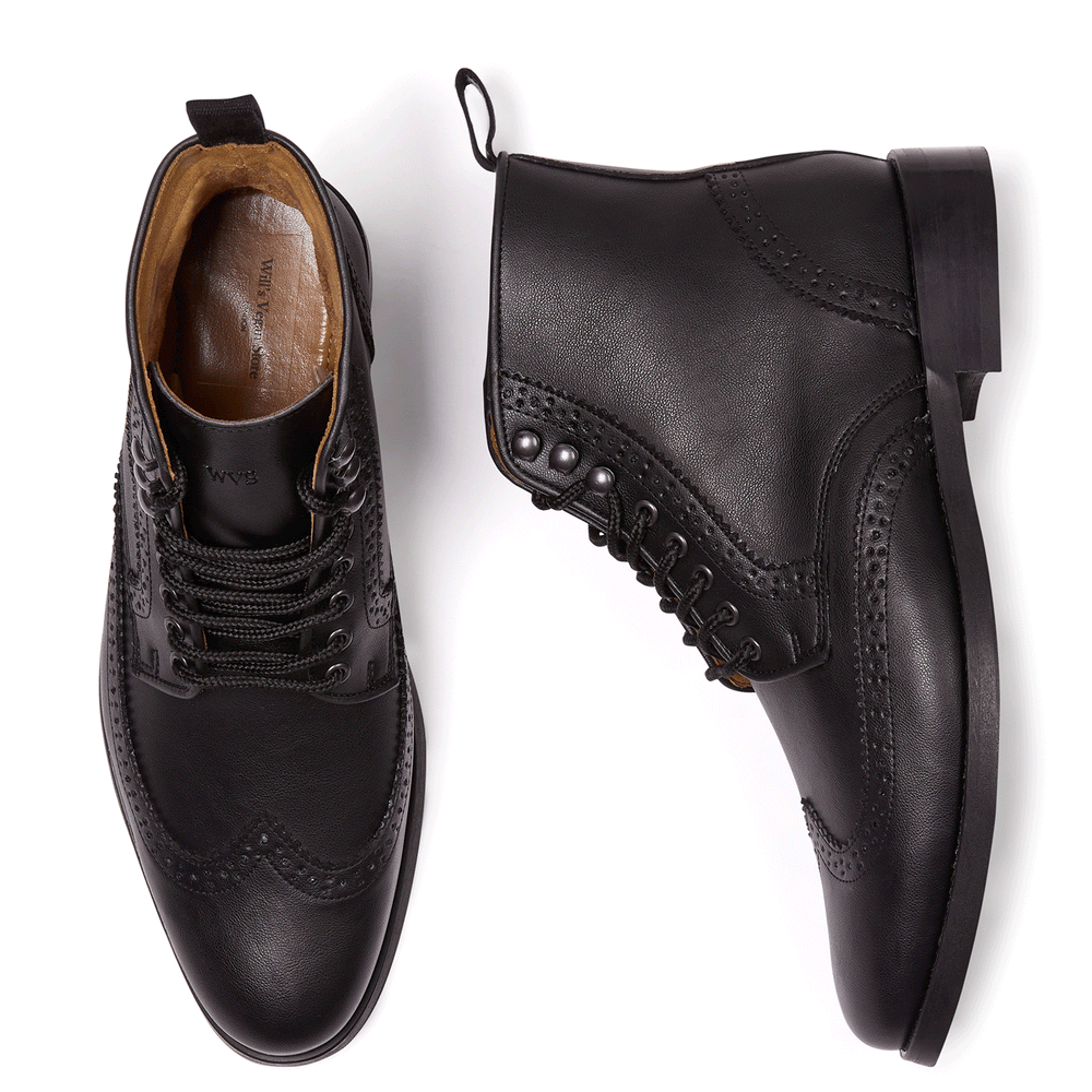 Women's Brogue Boots - Black