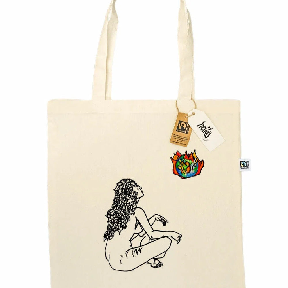 Burning Earth Tote Bag - Vegan - 100% Organic Cotton