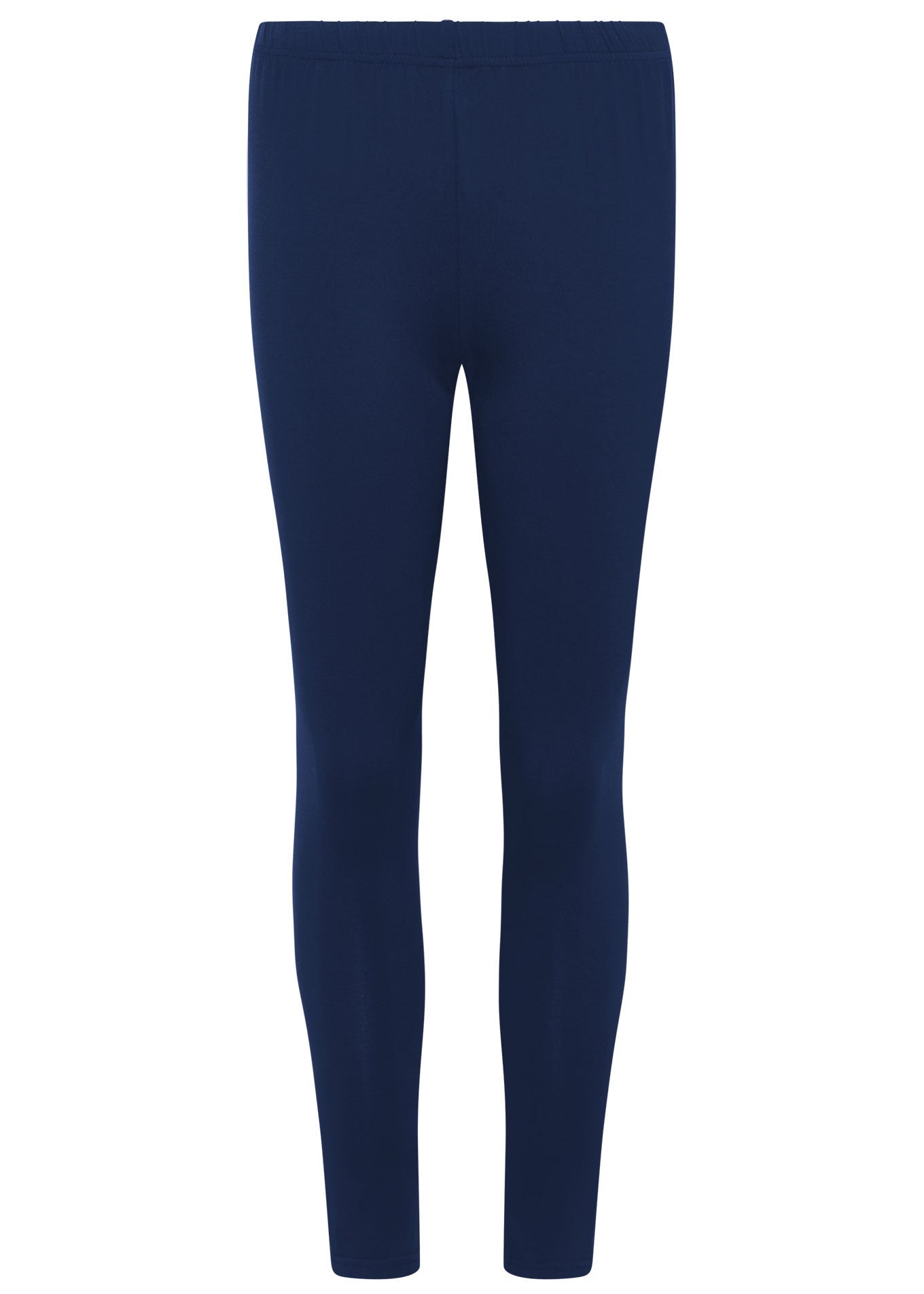 Navy blue leggings on a white background