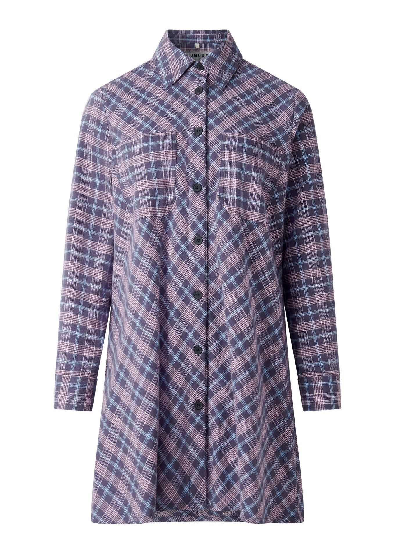 Plaid shirt dress on a white background