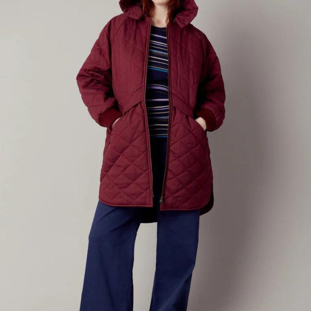 DANIELLA - Organic Cotton Coat Wine Red