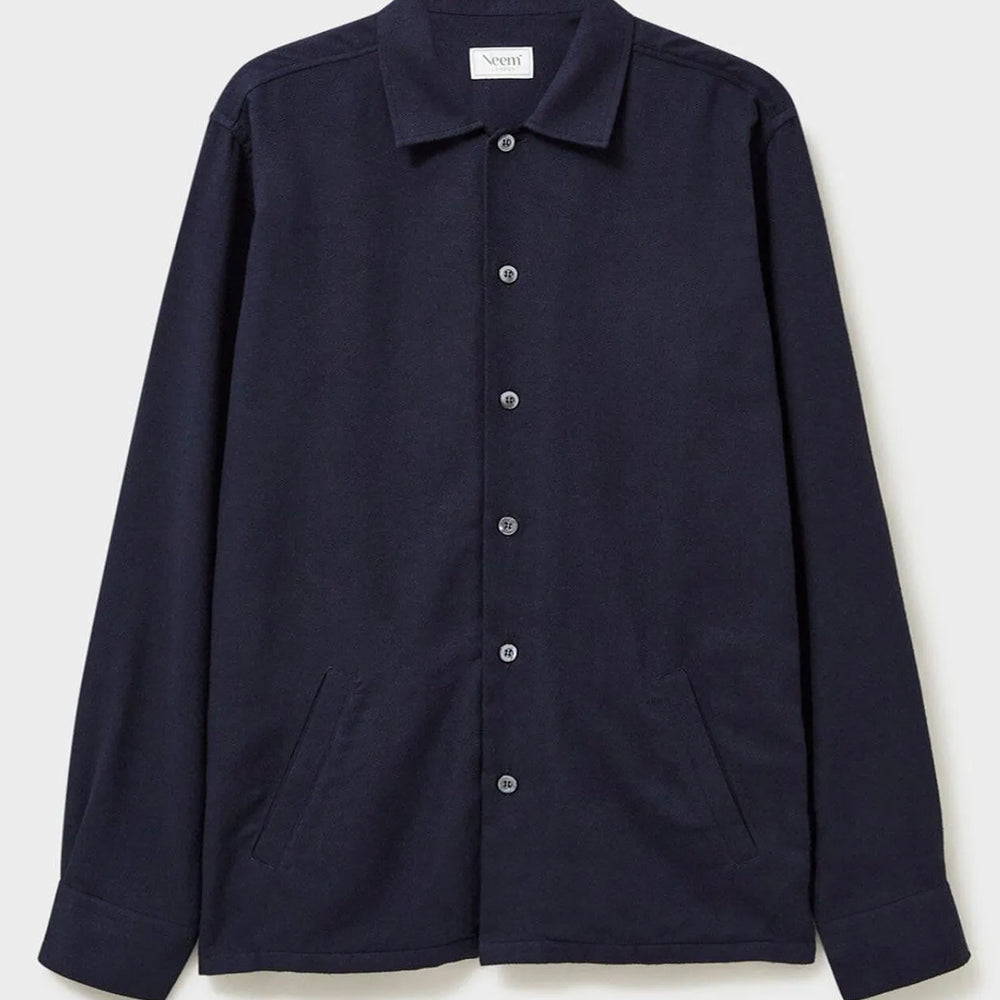 
                  
                    Recycled Italian Flannel Deep Navy St James Overshirt
                  
                
