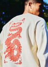 DRAGON - Back Print Organic Cotton Crewneck Sweat