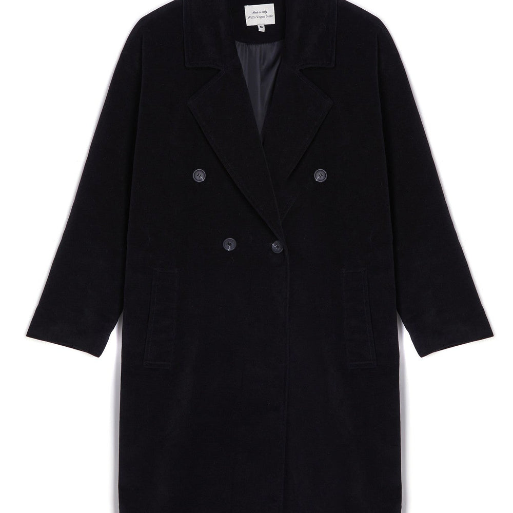 
                  
                    Women's Double Breasted Vegan Wool Coat - Black
                  
                