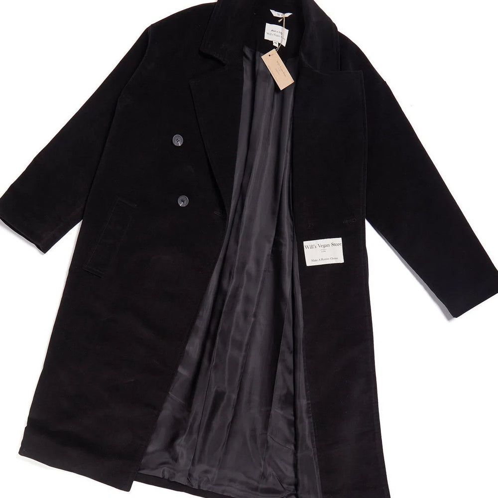 
                  
                    Women's Double Breasted Vegan Wool Coat - Black
                  
                