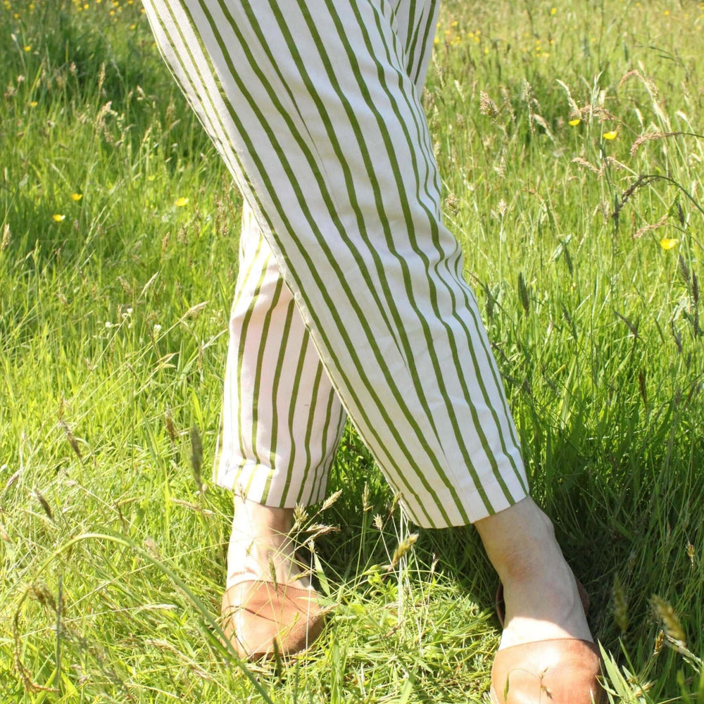 
                  
                    Estrella Pants in pink & green stripe
                  
                