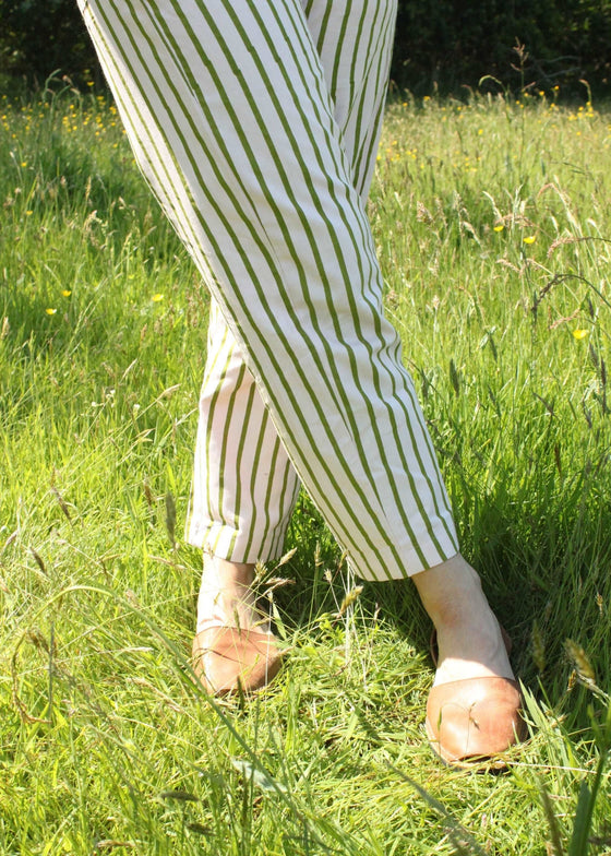 Estrella Pants in pink & green stripe