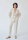 Ethically Made Beige Linen Suit Plain