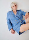 Ethically Made Blue Linen Suit With Shorts