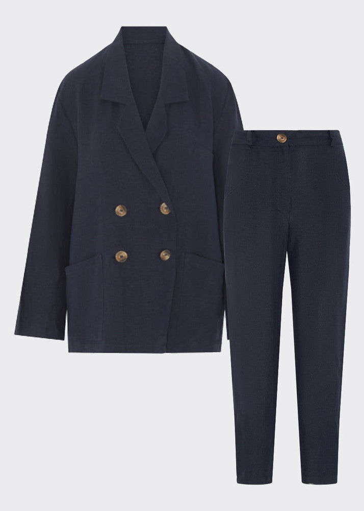 
                  
                    Ethically Made Navy Linen Suit
                  
                