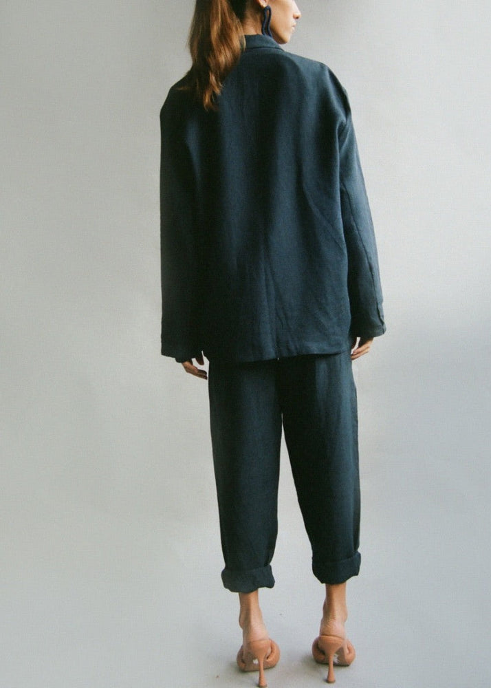 
                  
                    Ethically Made Navy Linen Suit
                  
                