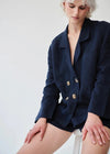 Ethically Made Navy Linen Suit With Shorts