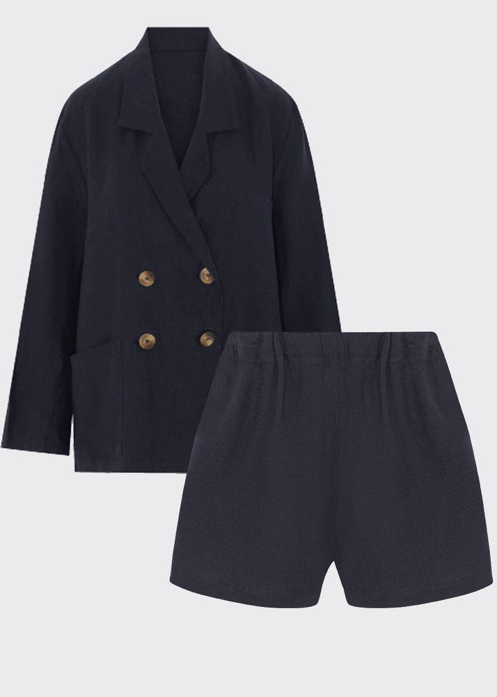 
                  
                    Ethically Made Navy Linen Suit With Shorts
                  
                