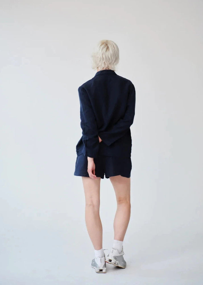 
                  
                    Ethically Made Navy Linen Suit With Shorts
                  
                