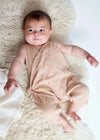 Evan Organic Cotton Baby Romper - Brown