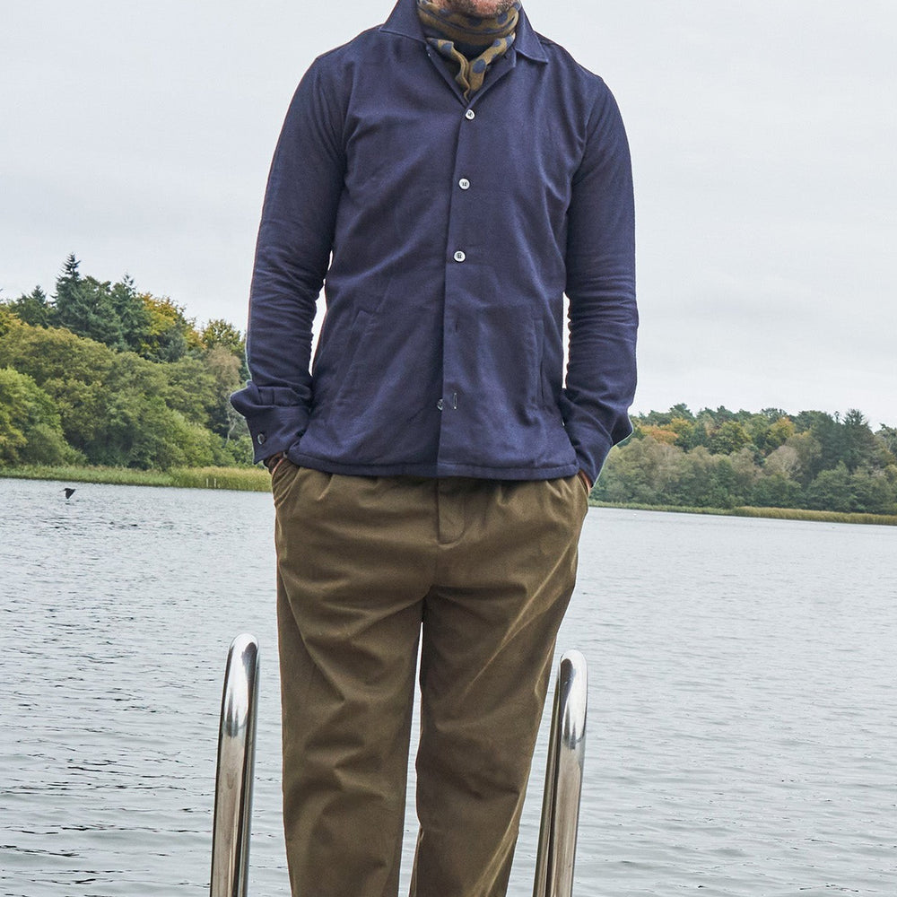 
                  
                    Recycled Italian Flannel Deep Navy St James Overshirt
                  
                