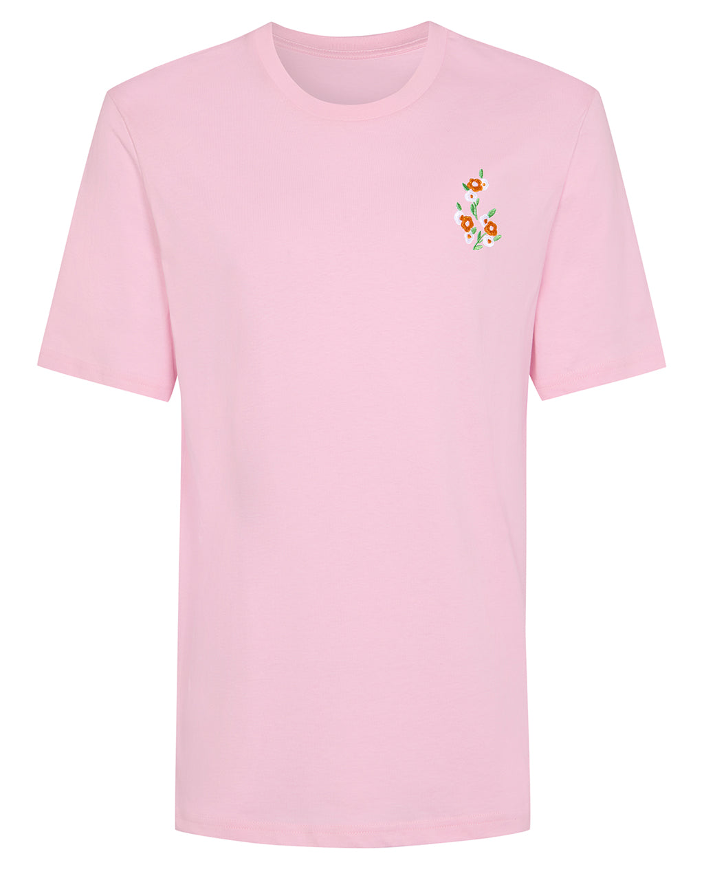 a pink tee