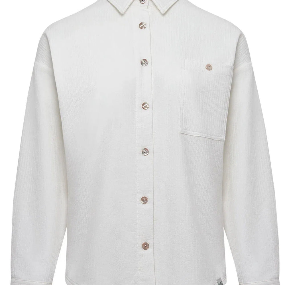 HANAKO - Organic Cotton Seersucker Shirt White