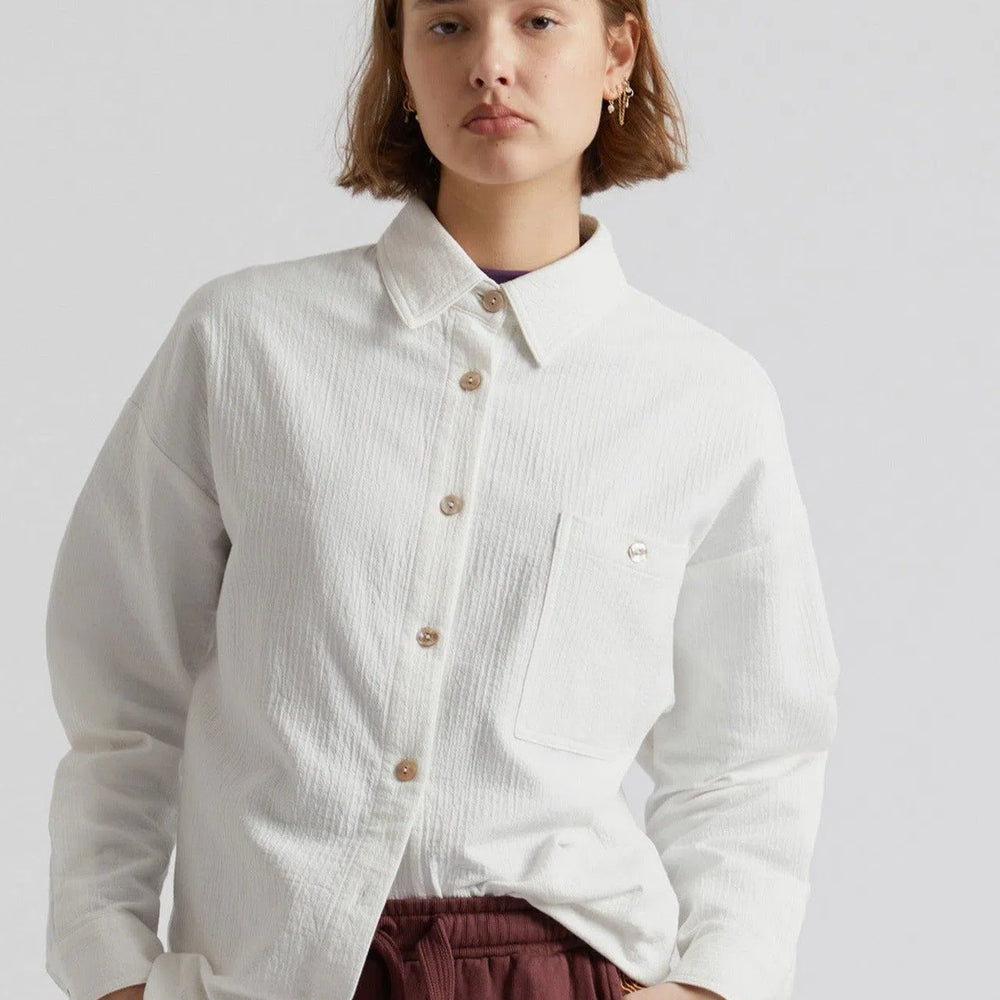 HANAKO - Organic Cotton Seersucker Shirt White