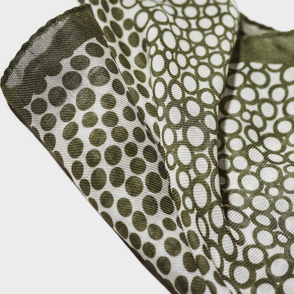 Italian Tencel Biodegradable Deep Neem Circle Pocket Square