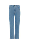 High Waisted Organic & Recycled Mom Fit Plain Jeans