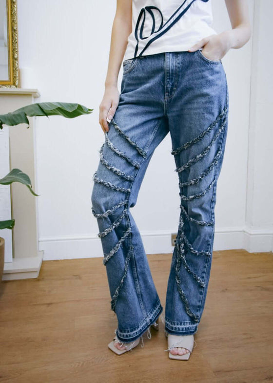 High Waisted Upcycled Elm Flare Jeans