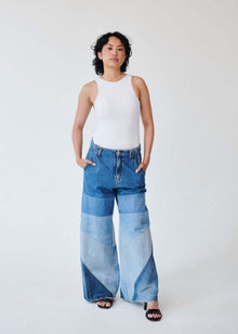  High Waisted Upcycled Oversized Wide Leg Jeans