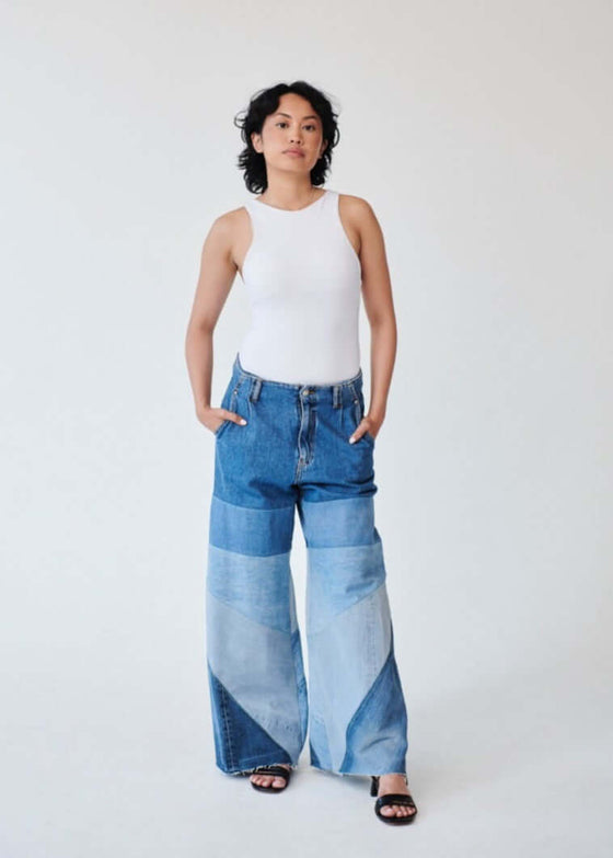 High Waisted Upcycled Oversized Wide Leg Jeans