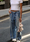 High Waisted Upcycled Thread Wide Leg Jeans