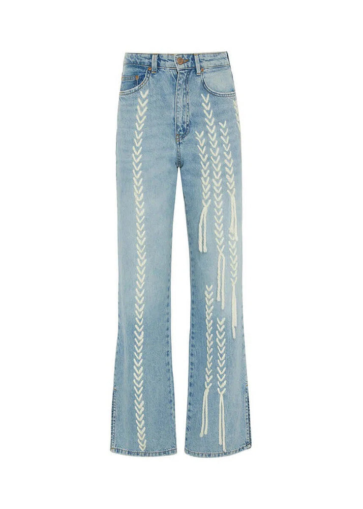 
                  
                    High Waisted Upcycled Thread Wide Leg Jeans
                  
                