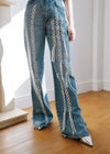 High Waisted Upcycled Thread Wide Leg Jeans