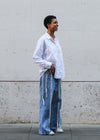 High Waisted Upcycled Thread Wide Leg Jeans