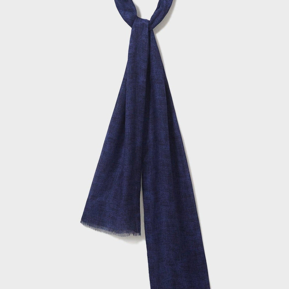 Italian Tencel Biodegradable Blue Semi-Plain Scarf